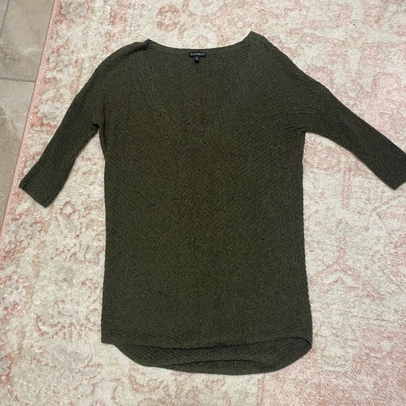 V neck dark green Express sweater | XS | Fall Sweaters - Picture 1 of 3